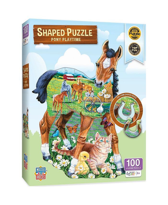 MasterPieces Puzzles Shaped - Pony Playtime 100 Piece Kids Jigsaw Puzzle