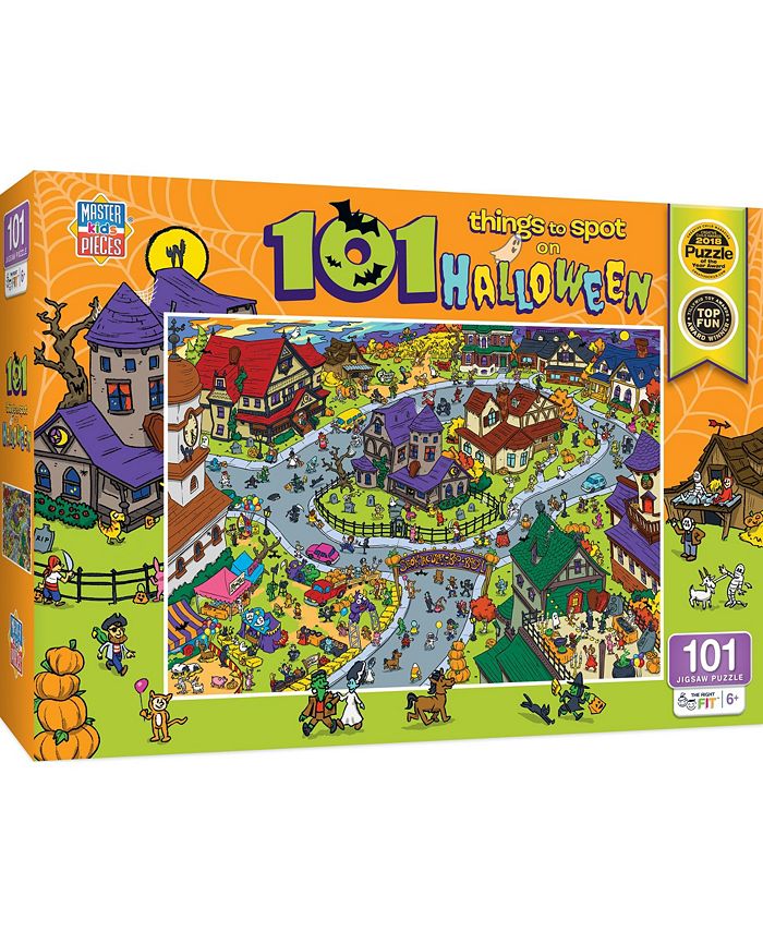 MasterPieces Puzzles 100 Piece Kids Jigsaw Puzzle - 101 Things to Spot at Halloween