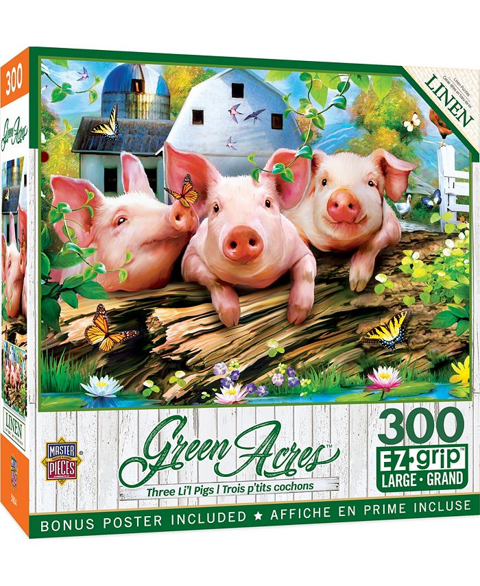 MasterPieces Puzzles Green Acres - Three Lil' Pigs 300 Piece Adult Jigsaw Puzzle