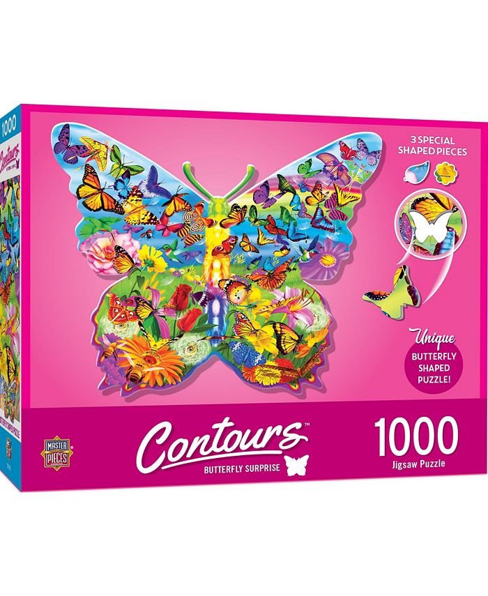 MasterPieces Puzzles Contours Shaped - Butterfly Surprise 1000 Piece Jigsaw Puzzle