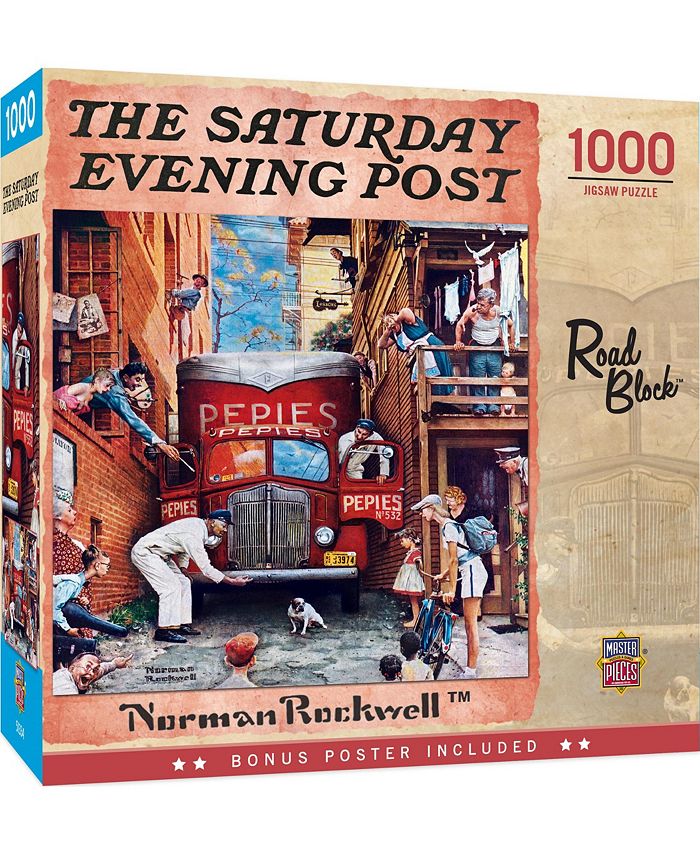 MasterPieces Puzzles Saturday Evening Post - Road Block 1000 Piece Puzzle