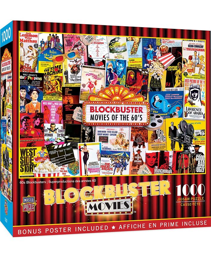 MasterPieces Puzzles Blockbuster Movies - 60's Blockbusters 1000 Piece Puzzle