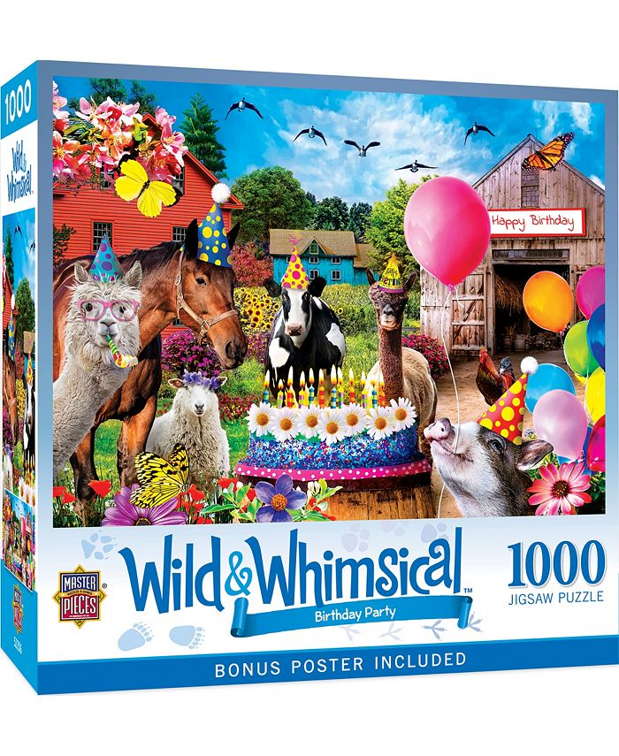 MasterPieces Puzzles Wild & Whimsical - Birthday Party 1000 Piece Puzzle