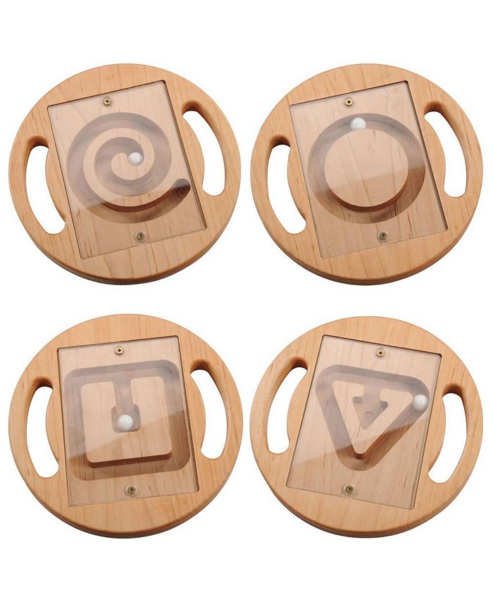 Guidecraft Wooden Mazes Toy - Set of 4