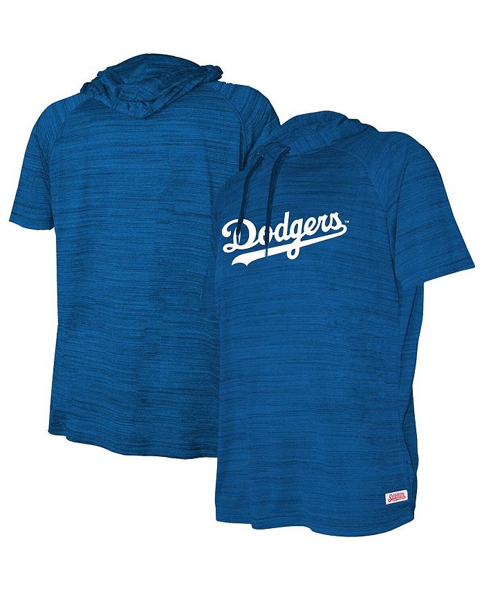 Stitches Big Boys Heather Royal Los Angeles Dodgers Raglan Short Sleeve Pullover Hoodie