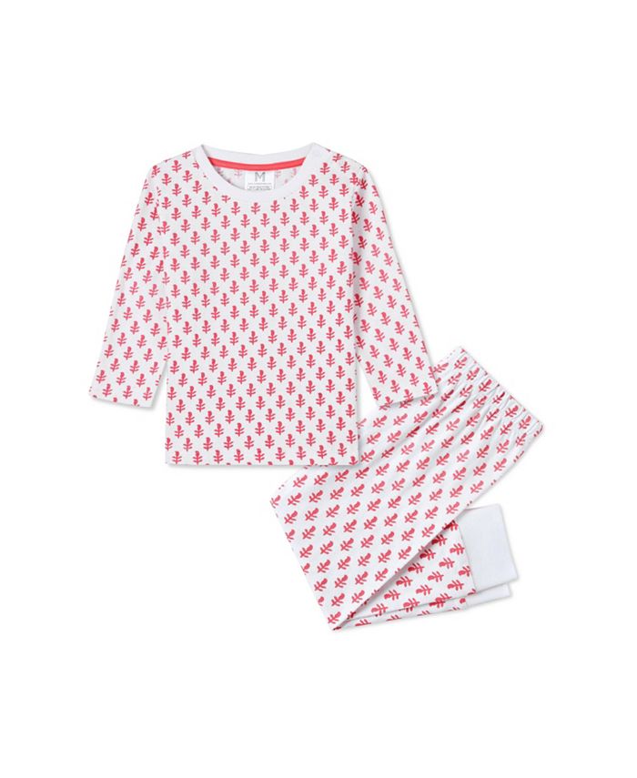 Malabar Baby GOTS Certified Organic Cotton Knit 2 Piece Pajama Set, Pink City (Size 6Y), Girls, Child