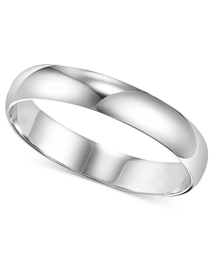 Macy's Men's Platinum Ring, 4mm Wedding Band
