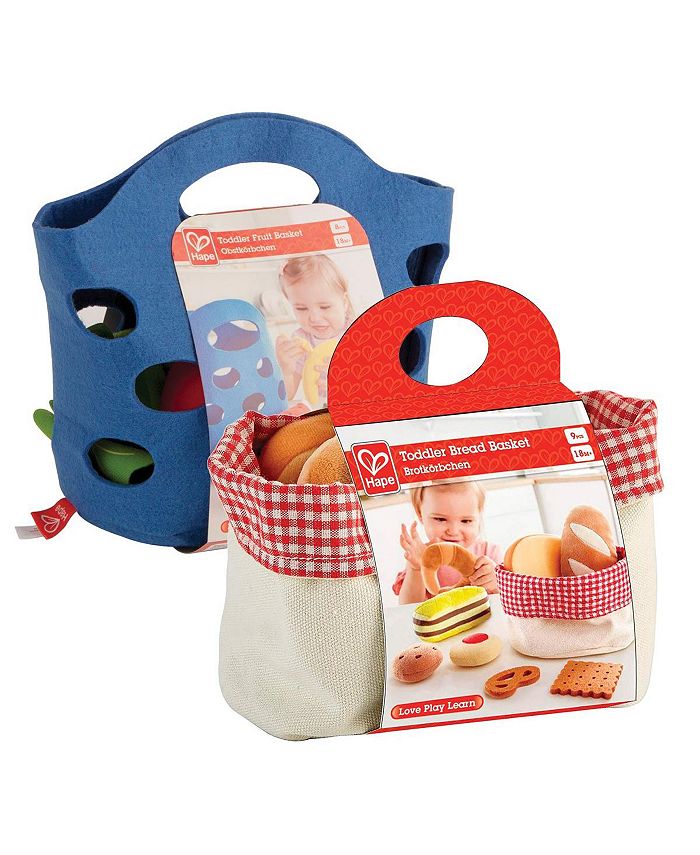 Kaplan Early Learning Hape Toddler Felt Fruit & Bread Baskets - Set of 2