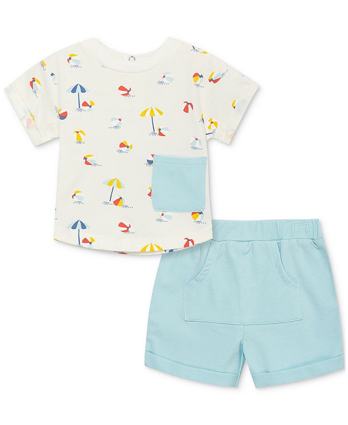 Focus Kids Baby Boys or Baby Girls Graphic T Shirt and Shorts, 2 Piece Set