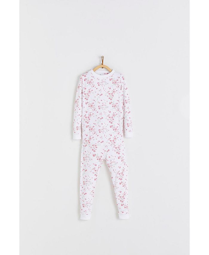 babycottons Premium Peruvian Cotton Girl Blossom Snug fit long sleeve & Pants pajama set for toddler/child