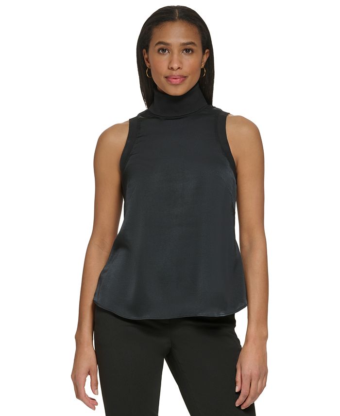 DKNY Women's Sleeveless Turtleneck Top