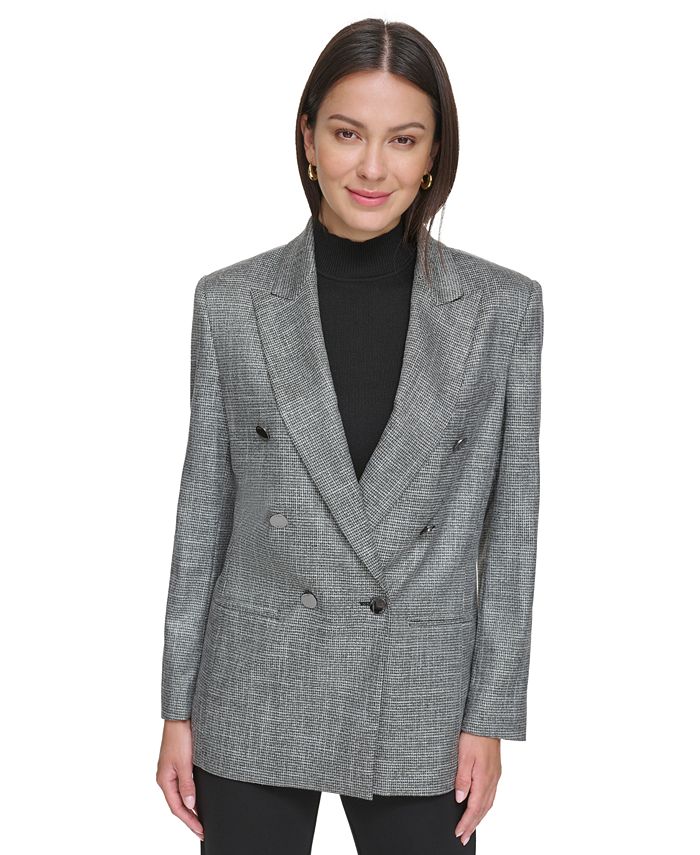 DKNY Women's Peak-Lapel Double-Breasted Blazer