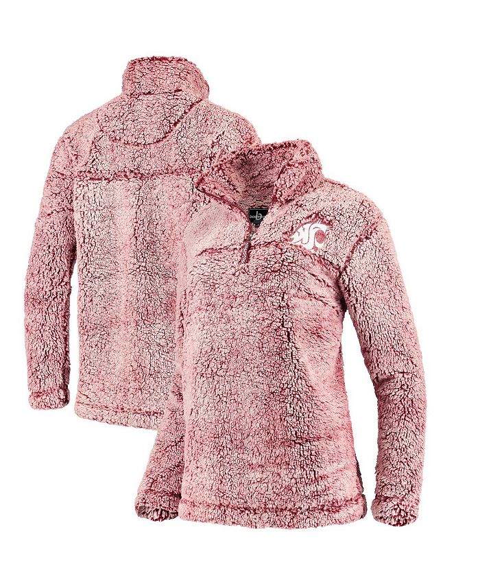 Boxercraft Women's Crimson Washington State Cougars Sherpa Super Soft Quarter Zip Pullover Jacket