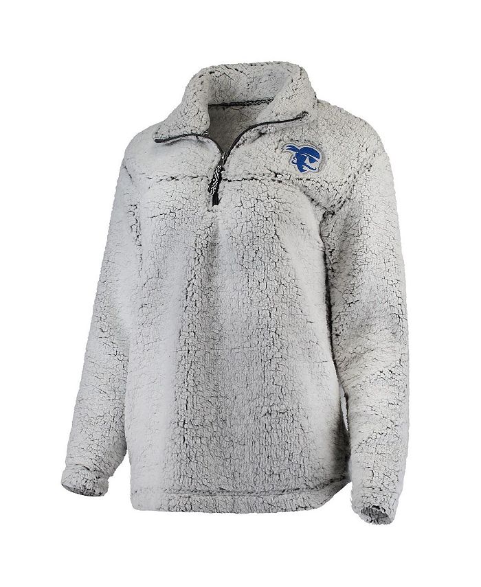 Boxercraft Women's Gray Seton Hall Pirates Sherpa Super-Soft Quarter-Zip Pullover Jacket