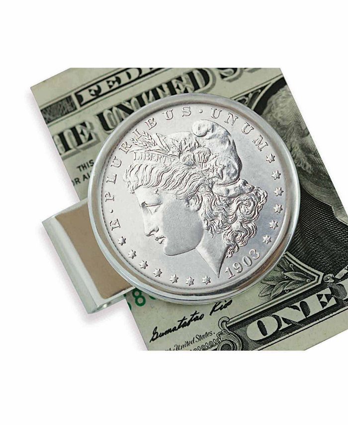 American Coin Treasures Men's Sterling Silver Morgan Dollar Coin Money Clip