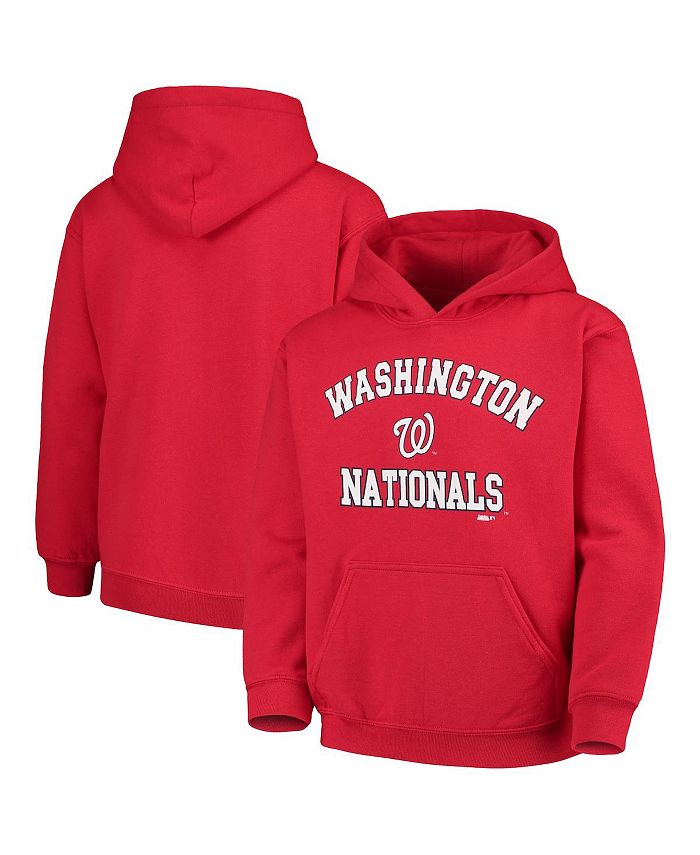 Stitches Big Boys Red Washington Nationals Fleece Pullover Hoodie