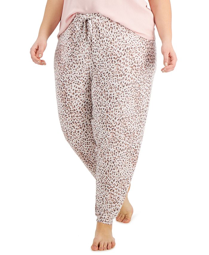 Jenni Plus Size Printed Smocked Jogger Pajama Pants