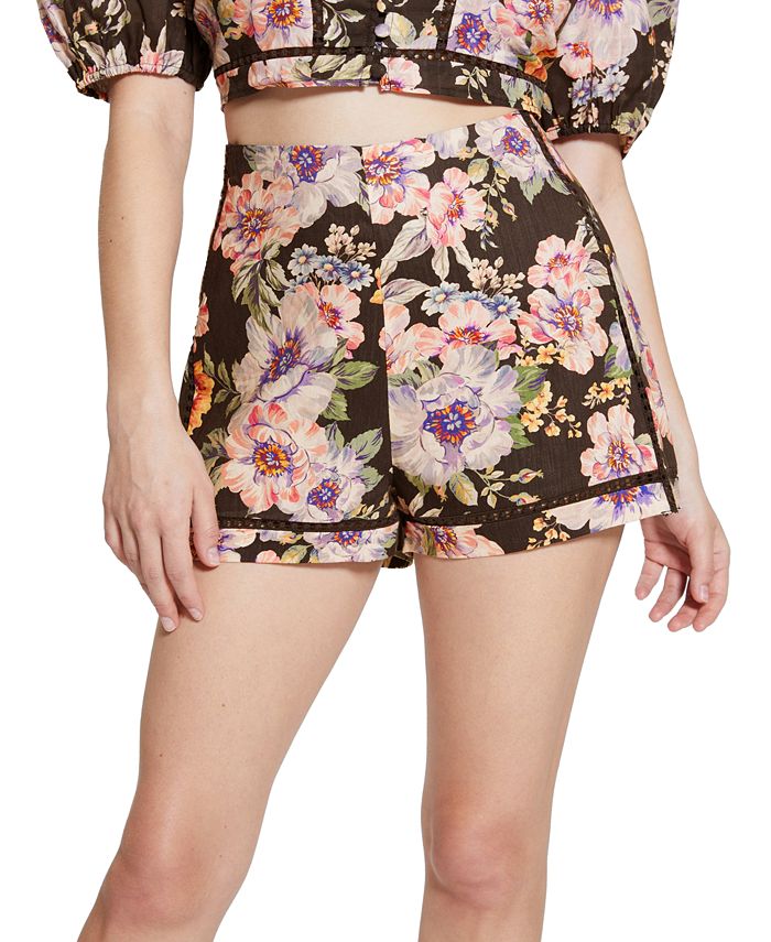 GUESS Women's Cassandra High-Rise Floral Shorts