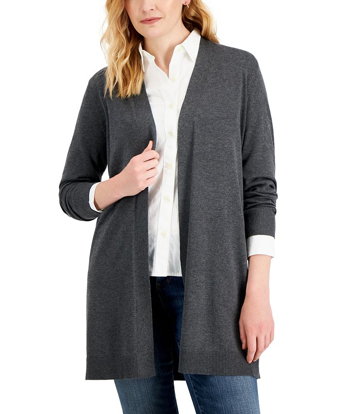 Karen Scott Women's Open-Front Cardigan