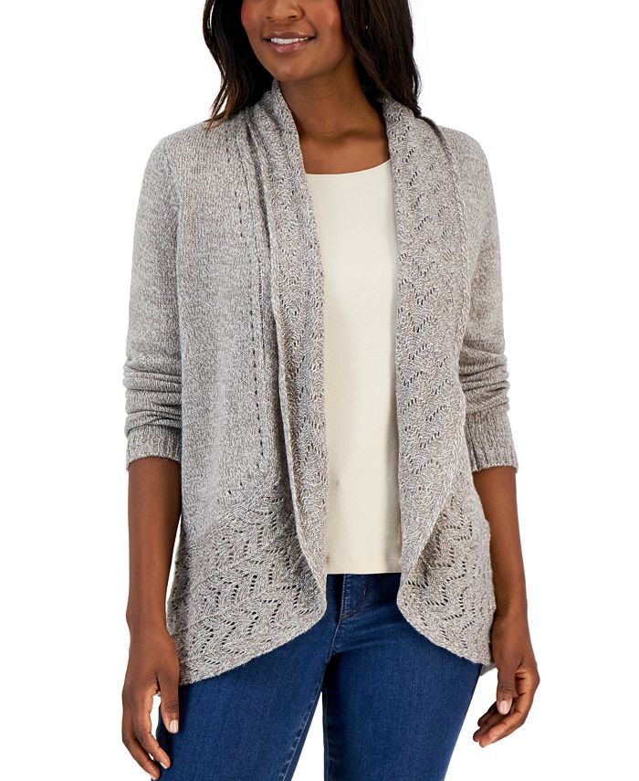 Karen Scott Women's Turbo Shawl-Collar Cardigan