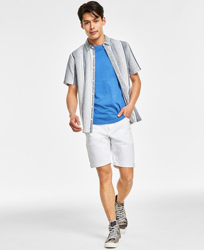 Sun + Stone Men's Garret Stripe Short-Sleeve Shirt