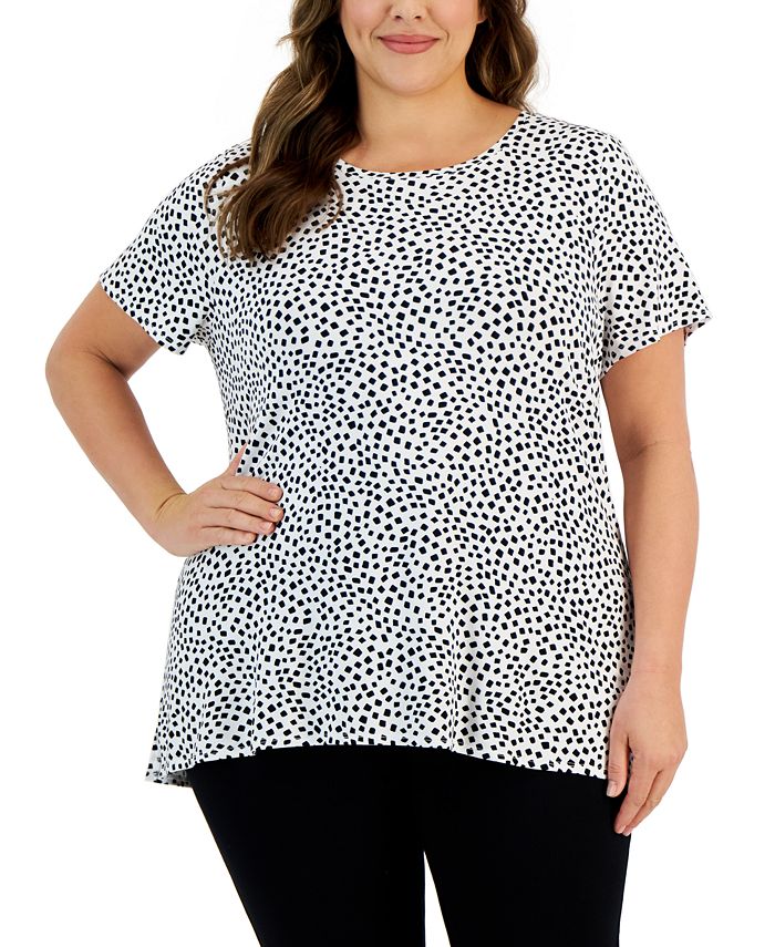 Alfani Plus Size Printed Crewneck T-Shirt