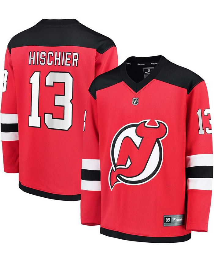 Fanatics Big Boys Nico Hischier Red New Jersey Devils Replica Player Jersey