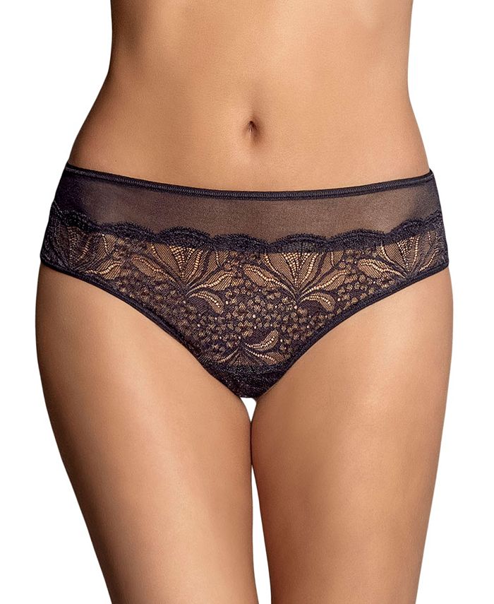 Leonisa Women's Mid-Rise Sheer Lace Cheeky Panty