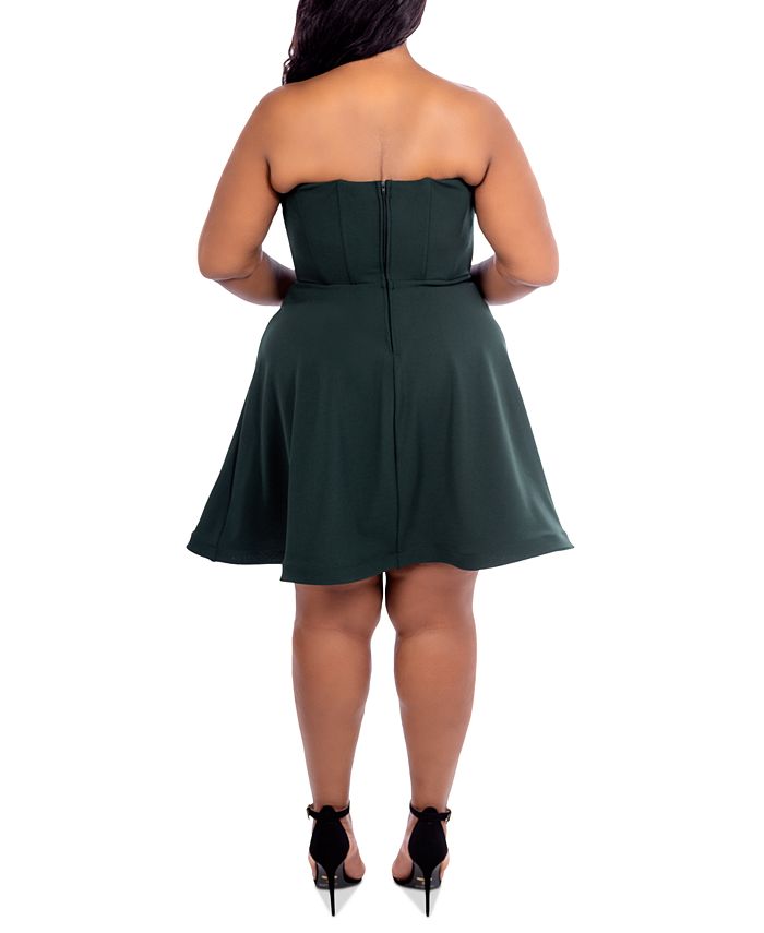 B Darlin Trendy Plus Size Strapless Bustier Dress