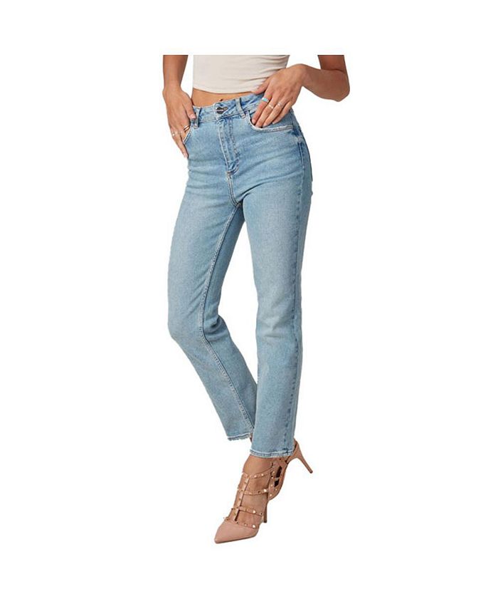 Lola Jeans Women's DENVER-DS High Rise Straight Jeans