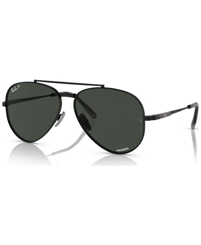 Ray-Ban Unisex Polarized Sunglasses, Aviator II Titanium 58