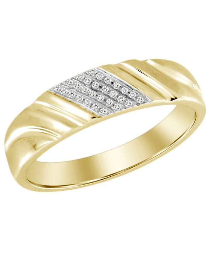 Macy's Men's Diamond Accent Band in 10K Yellow Gold