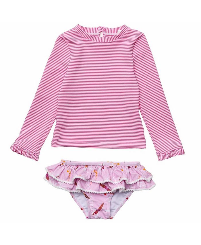 Snapper Rock Baby Girls Diving Diva LS Ruffle Set