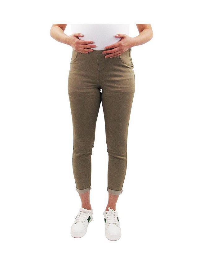 Indigo Poppy Classic Khaki Butt Lifter Maternity Pants