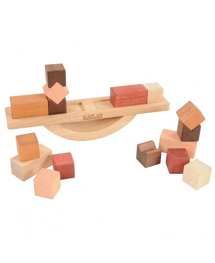 Kaplan Early Learning Wooden Block Balance Scale - 17 Piece Set