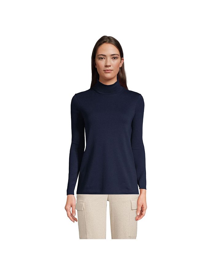 Lands' End Women's Petite Supima Cotton Long Sleeve Turtleneck