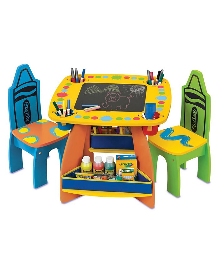 Crayola Grow'n Up Wooden Desk and Chairs Set-dry Erase Tabletop