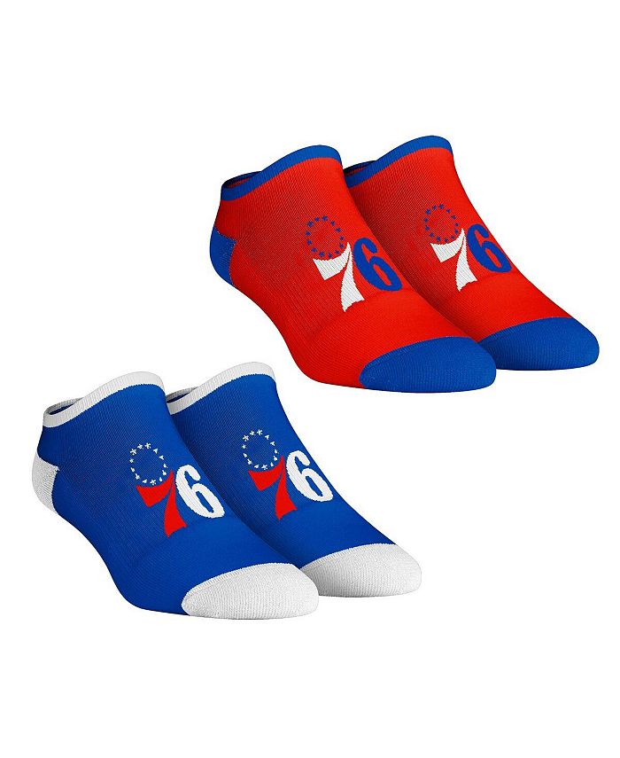 Rock 'Em Women's Socks Philadelphia 76ers Core Team 2-Pack Low Cut Ankle Sock Set