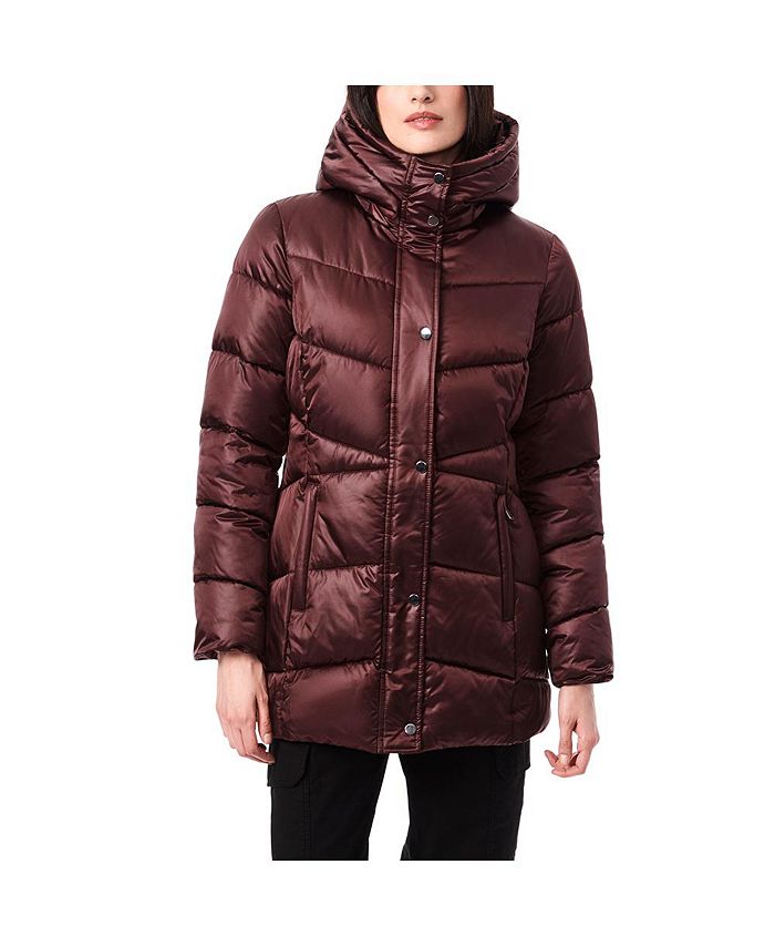 Bernardo Women's Shiny Heavy Walker Puffer Jacket