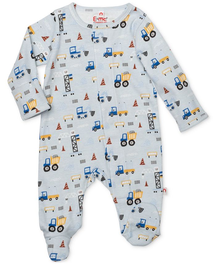 EASY = MAGNETIC CLOSE Baby Boys Printed Footed Coverall