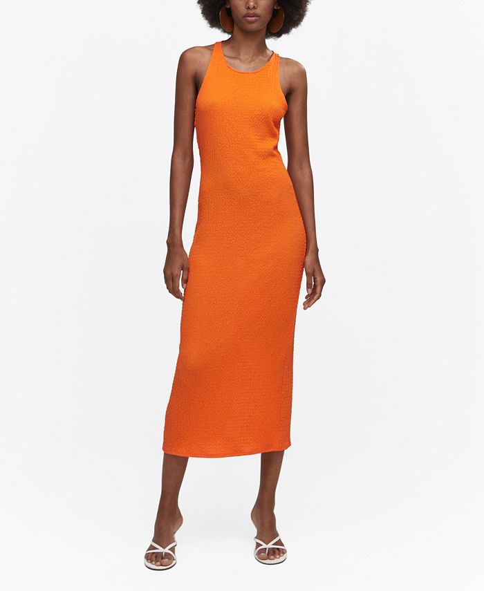 MANGO Women's Opening Textured Dress