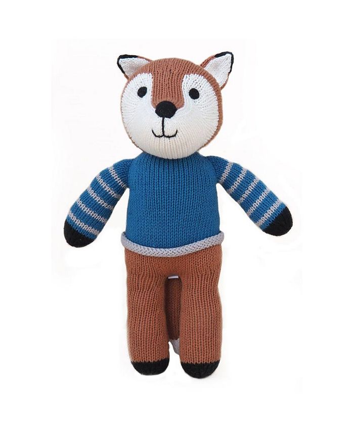 Melange Collection Fox Plush Toy in Blue Sweater