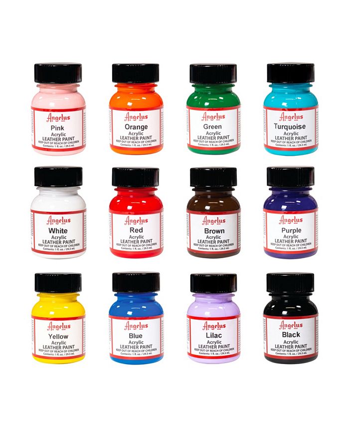 Angelus Acrylic Leather Paint Best Sellers Kit, 1 Ounces, 12 Colors