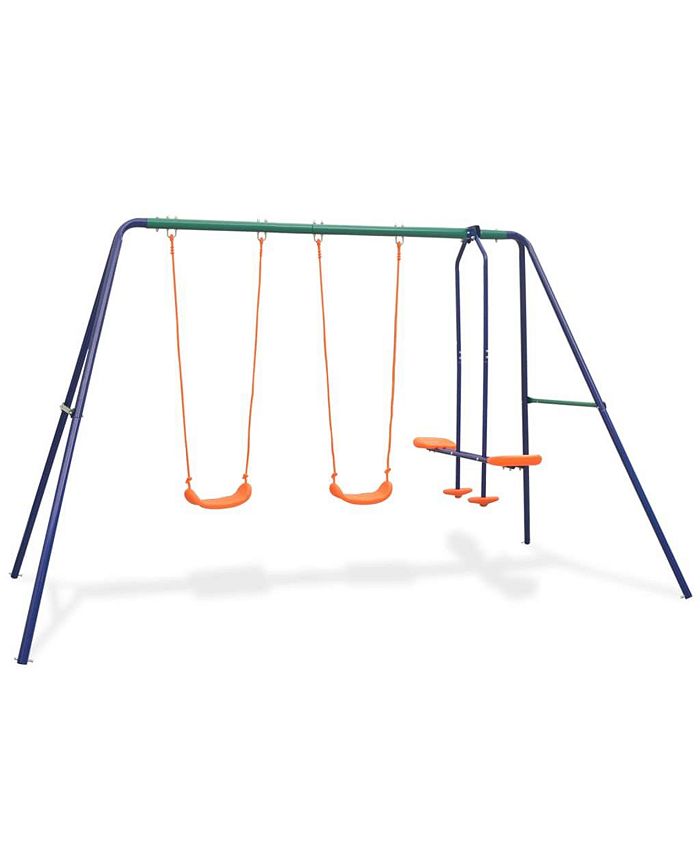 vidaXL Swing Set with 4 Seats Orange