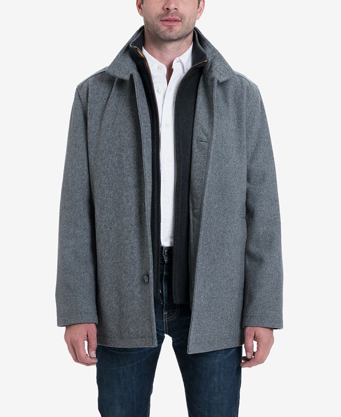 London Fog Men's Wool-Blend Layered Car Coat