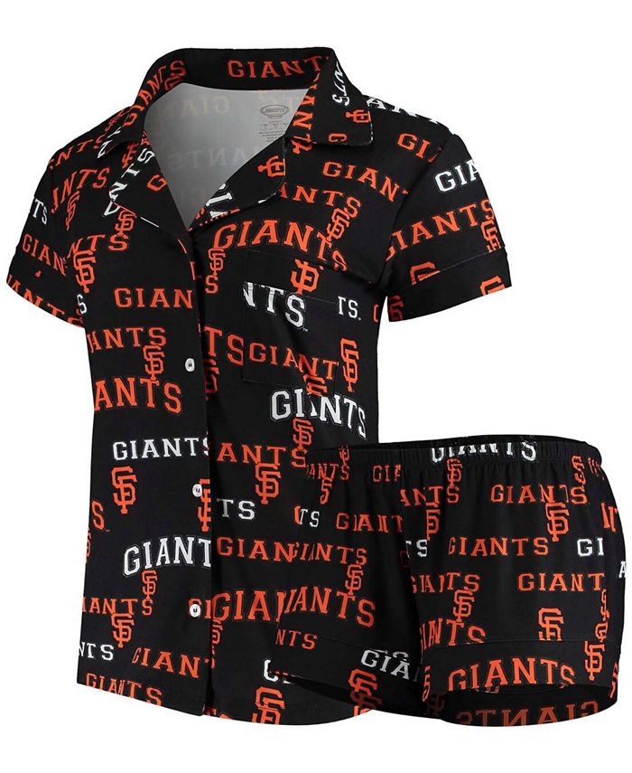 Concepts Sport Women's Black San Francisco Giants Fairway Shirt and Shorts Sleep Set