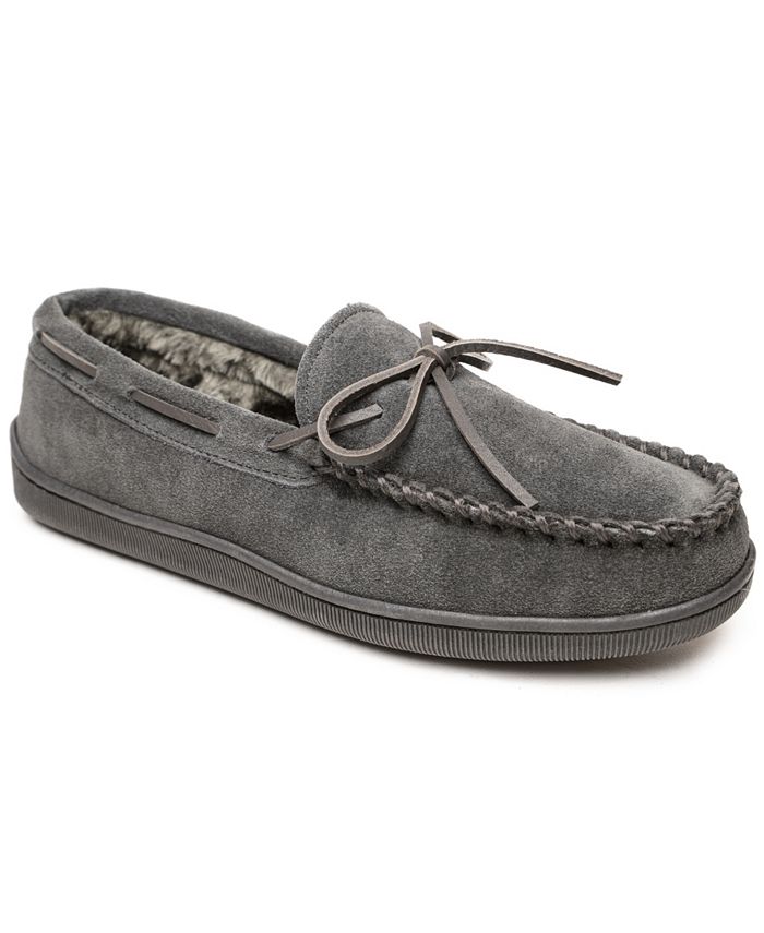 Minnetonka Men's Pile Lined Hardsole Moccasin Slippers