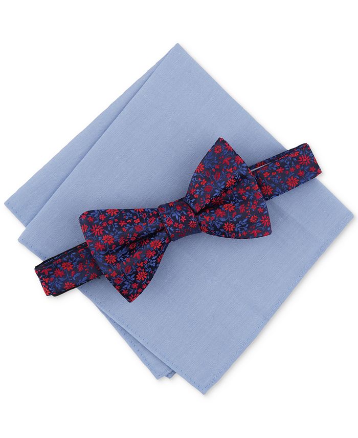 Bar III Men's Floral Bow Tie & Pocket Square Set