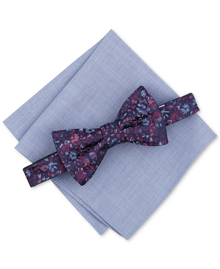 Bar III Men's Jenera Floral Bow Tie & Pocket Square Set