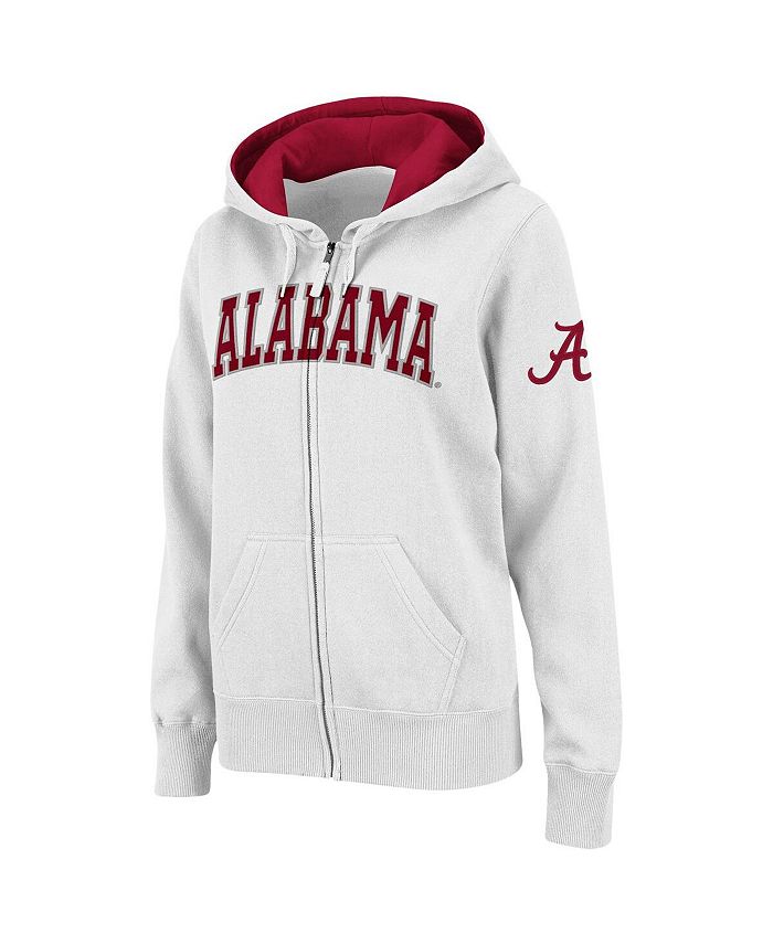 Colosseum Women's White Alabama Crimson Tide Arched Name Full-Zip Hoodie